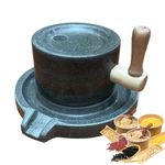 Stone Mill - 7.87x5.12x4.33 inches Grain Manual Stone Mill | Manual Processing Grinder | Versatile Heat-Free Grinding Process for Home Kitchen Restaurant Baking Coffee Flour Pepper Salt Nut