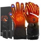 LOTTBUTY Heated Gloves for Men and Women,heating gloves with 7.4V 5000mAh*2 Rechargeable Battery,3 Heating Temperature Levels,Waterproof Heated Motorcycle Gloves for hand circulation,Skiing (L)