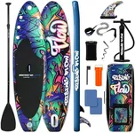 SereneLife Stand up Paddle Board Inflatable - Non-Slip SUP Paddle Board Paddle, Pump, Leash, and Accessories - Fun Water inflatable paddle board for Adults and Youth with Wide Stable Design