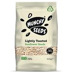 Munchy Seeds Lightly Toasted SUNFLOWER SEEDS, Source of Protein & Gluten Free, Packed w/Sunflower Seeds, Free From Nuts For Allergy Sufferers, Vegan Food for Cereals & Granola 500g, White