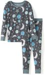 Little Sleepies Two-Piece Pajama Set for Boys & Girls, Soft Viscose from Bamboo Toddler Pajamas for Kids, Family Matching PJs, Blue To the Moon & Back, 9-10