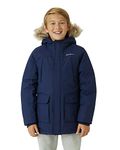 Eddie Bauer Boys' Winter Coat – Waterproof Heavyweight Down Parka Jacket with Faux Fur Hood (3-20), Navy Blue, 14-16