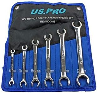 US PRO 6 Piece Metric 6 Point Flare Nut Spanner Wrench Set 8 - 24mm, Chrome