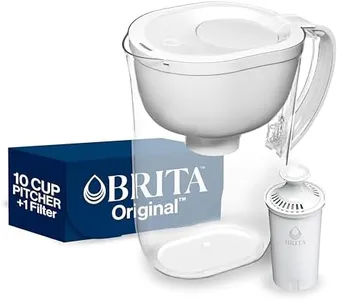 Brita Large Water Filter Pitcher for Tap and Drinking Water, Includes 1 Standard Filter, BPA-Free, Lasts Two Months, 10-Cup Capacity, Bright White