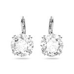 Swarovski Millenia drop earrings, Round cut, White, Rhodium Finished