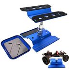 RC Car Work Stand Aluminum Repair Workstation 360 Degree Rotation Lift Lower w/Screw Tray for 1/8 1/10 1/12 1/16 Scale Traxxas TRX4 Axial Arrma Redcat Losi RC Crawler Monster Truck Buggy