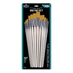 Royal and Langnickel Long Handle Flat Taklon Variety Brush Set - Gold (Pack of 12)