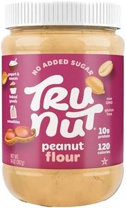 Tru-Nut Peanut Flour - Gluten Free Flour For Baking, Good Source of Plant Protein - Low Carb, Non-GMO, Vegan, Keto Peanut Flour | Sugar Free Peanut Butter Powder | 18 Servings | 14oz Jar