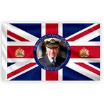 5x3FT Union Jack Flag New King Charles III Potrait British Monarch Sovereign Coronation Celebration Britain Flag