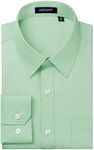 HISDERN Mens Shirts Sage Green Long