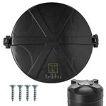 TRIBHU Tank Cover | Pure Unbreakable Lid | Hinge Type | 19.5 Inch|Plastic 500 L - 2000 L Water Tank | Plastic Round Water Tank | Closing Lid | Open Water Tank Cover Flush Tank Lid (Black) Pack Of 1