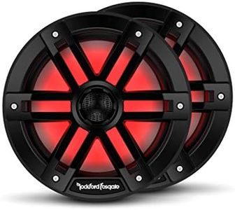 Rockford Fosgate M1-8B Color Optix 8” 2-Way Coaxial Multicolor LED Lighted Marine Speakers - Black (Pair)