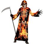 Morph Fire Grim Reaper Costume Boys Kids Grim Reaper Costume Boys Halloween Costumes For Boys Grim Reaper Costume Kids Toddler 7-9 Years