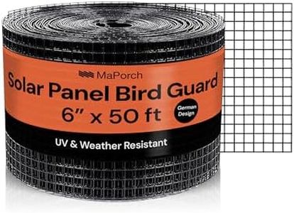 MAPORCH Solar Panel Critter Guard - PVC Coated Galvanized Steel Mesh (6" x50FT, 1/2" x1/2") for Rodent & Bird Protection, Easy-to-Install Solution