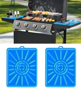 Grill Mat, Side Shelf Mat for Blackstone, Silicone Grill Pad for Outdoor Grill Kitchen Counter, Food Grade Griddle Mat, BBQ Grill Mats, Baking Mats, Grill Prep Trays, Hot Pads (2 Pack, Blue)