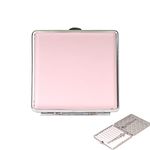 Cigarette Cases for Women- Pink PU Leather Cigarette Case Slim Holds 20 Cigarette Lady Cigarette Holder Box with Metal Clip (Pink)