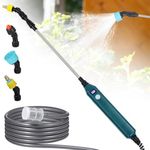 HASTHIP® Electric Garden Sprayer Gun with 3 Nozzles, with 6.6ft Hose, USB Rechargeable Cordless Watering Gun, Adjustable Mist and Spray Modes for Plants and Cleaning