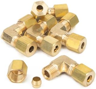 LTWFITTING 3/16-Inch OD 90 Degree Compression Union Elbow,Brass Compression Fitting (Pack of 25)