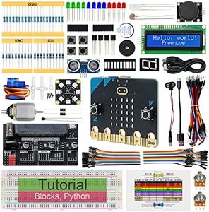 Freenove Super Starter Kit for BBC Micro:bit (V2 Included), 266-Page Detailed Tutorial, 192 Items, 38 Projects, Blocks and Python Code