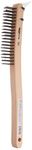 Forney 70511 Wire Scratch Brush, Carbon Steel with Curved Wood Handle and Metal Scraper, 13-11/16-Inch by .014-Inch