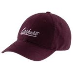 Carhartt Women's Canvas Script Graphic Cap, BlackBerry, One Size