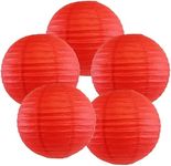 GreenUniverse 12 INCH, 5 Pieces RED Chinese Japanese Paper Lanterns (REDD, 12INCH), 5 pcs