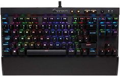 Corsair K65 RGB RAPIDFIRE Compact Mechanical Keyboard (CHERRY MX SPEED RGB, Aircraft-Grade Anodised Brushed Aluminium, 10 Keyless Design, Vibrant Multi-Colour LED Backlighting) QWERTY, Black