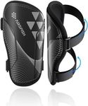 Shin Guards Soccer Kids Youth, CE Certified AirsFish Shin Guard Protection Gear for 2-18 Years Old Boys Girls Teenagers High Impact Resistant Comfortable 1 Pair (Black Triangle, Small)