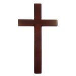 Shalom 30cm wooden Mahogany very large wall hanging cross brown wood