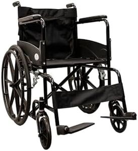 Healthshine Folding Wheelchair with Seat Belt, Hand Brakes, Mag Wheels & Castor Wheels for Easier Movement HS809 IND | Affordable Steel Wheelchair Made in India ISO Certified