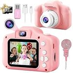 Texpot Kids Camera for Girls Kids Digital Camera, 1080P HD Portable Toddler Camera Kids Selfie Camera with 32GB SD Card, Toy Camera Christmas Birthday Gifts for 3-12 Year Old Girls Boys Children, Pink