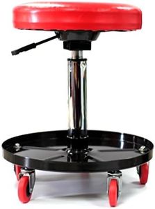 Maxshine Adjustable Mechanic Rolling Creeper Seat – Pneumatic Height Adjustable Detailer Chair with 360° Swivel, Rolling Casters & Tool Tray – Perfect for Car Detailing, Garage & Shop Work