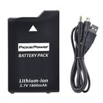 Pickle Power PSP 1000 Lithium Ion Battery with Charging Cable for Sony PSP 1000 PSP-110 (1001, 1002, 1003, 1004, 1005, 1006, 1007, 1008, 1010), PSP Fat Console