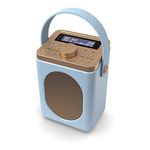 Portable DAB+ Radio with Bluetooth | 15 Hour Battery Playback and Mains Powered | Dual Alarm & Snooze Function| 20+ Presets, LED Display, FM, Headphone Jack | MAJORITY Little Shelford (Duck Egg)