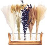 Dried Pampas Grass, 110pcs Natural Dried Flower Bouquet Boho Plant 17" Small Flower Stem Decorative Flora Arrangement Home Decor for Living Room Balcony Wedding Party (110PCS- with Willow Eucalyptus)