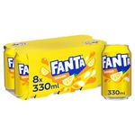 Fanta Lemon, 8 x 330ml, Official Beetle juice (Packaging may vary)