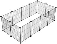 LURIVA DIY Small Animal Playpen, Pet Playpen, Guinea Pig Cages, Rabbit Playpen, Small Animal Cage, Dog Playpen, Puppy Playpen, Indoor Portable Metal Wire Yard Fence, 15 X 12 Inch, 12 Panels, Black