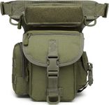 Linist Tactical Drop Leg Multipurpose Utility Waist Bag - Heavy-Duty Military-Style Thigh Pack Cross Body, Strap to Leg Or Hip for Motorcycling, Outdoor, Hiking, Adventure & Travel (Green)