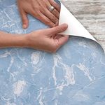 Magic Cover Self-Adhesive Vinyl Shelf and Drawer Liner, 18" x 16', Marble Baby Blue (16F-18638-06)