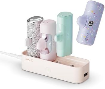 iWALK LinkPod Station LinkPod Portable Charger 4500mAh, 4800mAh,5000mAh Power Bank for iPhone Charging Station Multiple USB-C Family-Sized Charger Station for Home(Station Only), Pink
