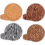 Pack of 64 Safari Plates 7 Inch with Animal Print,Plates with Leopard Print, Zebra Print, Tiger Print, Giraffe Print for Kids Birthday Party, Baby Shower, Jungle Safari Theme Party Supplies