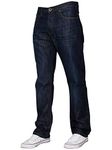 New Mens Enzo Regular Fit Straight Denim Blue Jeans Pants All Waist Sizes Indigo 38 W X34L