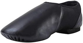 ARCLIBER Leather Slip On Jazz Shoe for Girls Boys (Big Child/Little Child/Toddler) Black Size: 3 M US Little Child