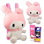 Hello Kitty and Friends My Melody Plushie Set - Bundle with 14" My Melody Plush Doll with Carrying Straps Plus Stickers and More | Hello Kitty and Friends Gifts