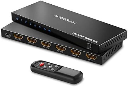 HDMI 2.1 Switch 8K 60Hz, AVIDGRAM HDMI Switcher 5 in 1 Out with IR Remote, 5 Port 4K 120Hz Auto HDMI Selector Hub Support 8K 48Gbps, Compatible with Xbox Series X, PS4 Pro, PS5, UHD TV, Monitor