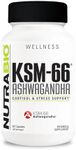 NutraBio Ashwagandha KSM-66 Herbal Supplement for Better Overall Body Health, 600mg- 60 Vegetable Capsules