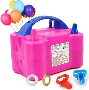 HFLYJPYW Electric Air Balloon Pump, Portable Dual Nozzle Electric Balloon Inflator/Blower for Party Decoration,Used to Quickly Fill Balloons - 110V 600W