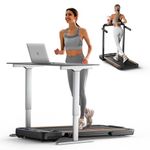 HOMETRO 3.0HP Foldable Under Desk Treadmills for Home, Folding Compact Electric Treadmill 300lbs Capacity, Portable Running Walking Pad Treadmill with Dual LED Touch Screen/APP & Remote/Assembly Free