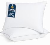 Casa Platino Down Alternative Bed Pillows 2 Pack Queen Size (20x30) - Soft & Supportive Hotel Quality Sleeping Pillows for Side & Back Sleepers