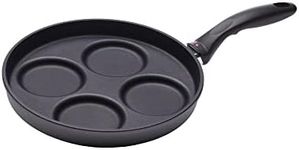 Swiss Diamond 10.25" Plett Pan (Swedish Pancake Pan) Nonstick Induction Diamond Coated Aluminum Dishwasher/Oven Safe Plett Pan Grey